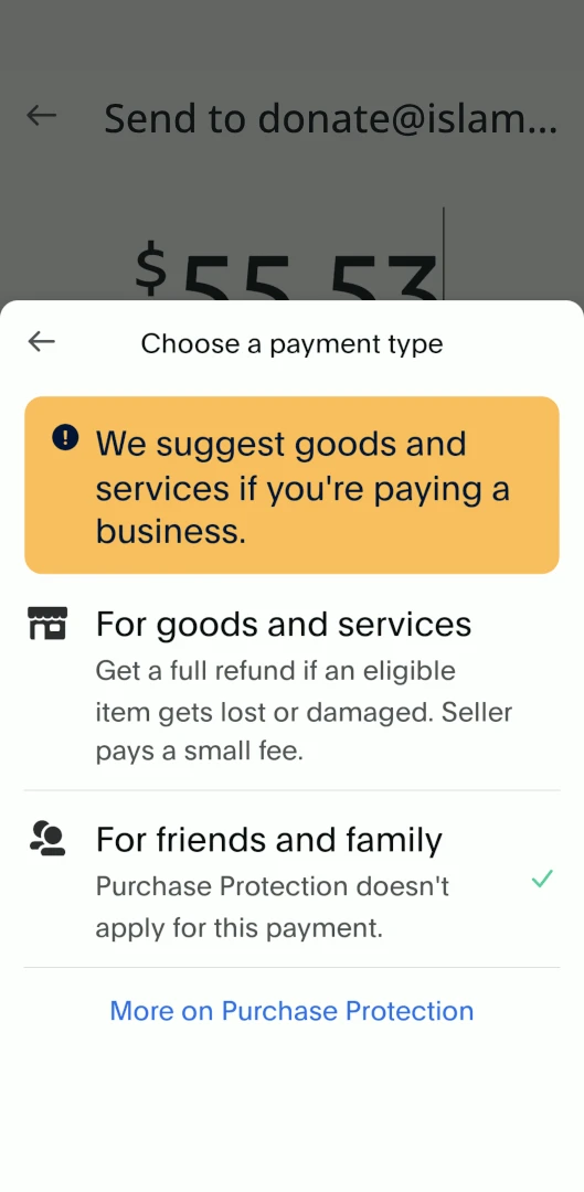 Change payment type